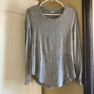 Old Navy Luxe Soft Grey Long Sleeve Shirt in Size Small